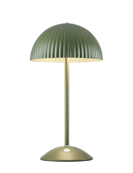Lampe de table Zin Markslojd métal vert abat-jour plissé design naturel