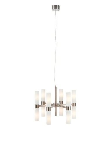 Plafonnier Elara Markslojd 12 lumières acier verre dépoli design 60 cm