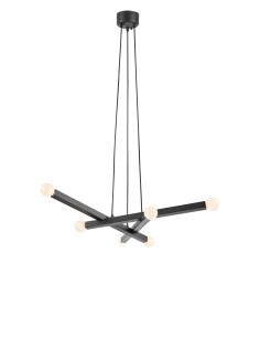 Plafonnier Stack Markslojd noir mat design allumettes empilées 80 cm moderne