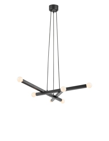 Plafonnier Stack Markslojd noir mat design allumettes empilées 80 cm moderne