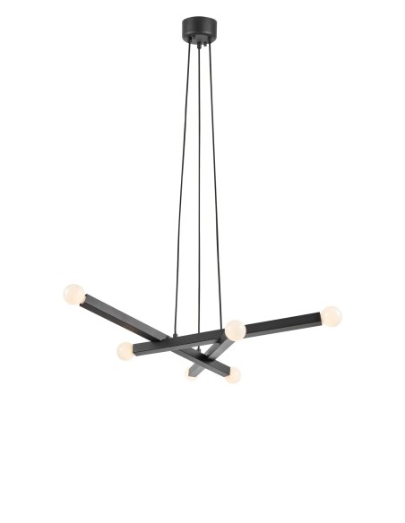 Plafonnier Stack Markslojd noir mat design allumettes empilées 80 cm moderne