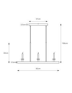 Plafonnier Dining Markslojd noir LED au-dessus table à manger avec bougies 2