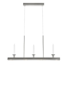 Plafonnier Dining Markslojd acier brossé LED au-dessus table à manger avec bougies