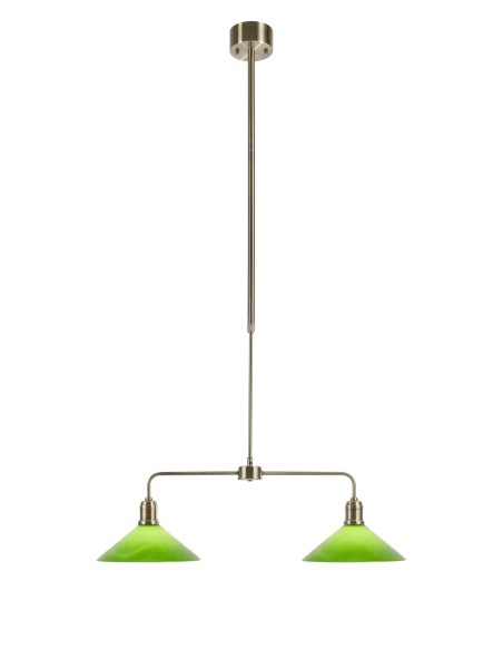 Plafonnier Vela Markslojd laiton antique avec abat-jour verre vert vue principale