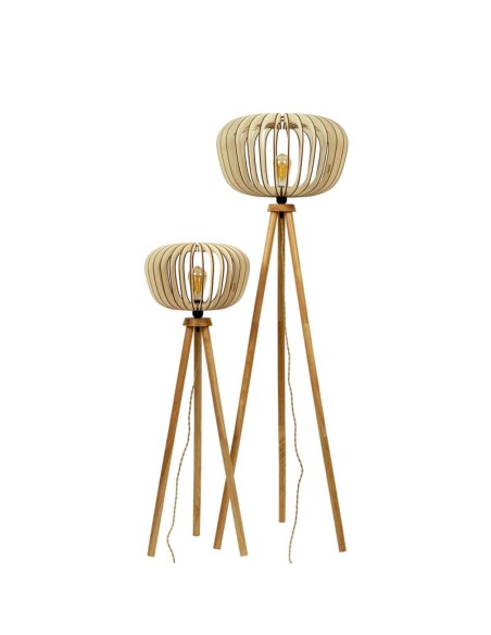 Lampadaire Led en bois E27 10 W - Atelier Loupiote - Duo Agathe