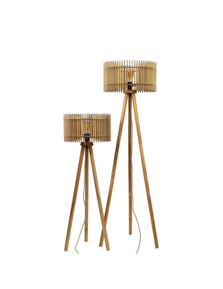Lampadaire Led en bois clair - Atelier Loupiote - Duo Apollon