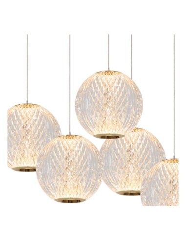 Suspension Led Diam. 32 cm Dimmable 5x4,7W 2700K Or mat - Lucide - Cintra