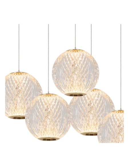 Suspension Led Diam. 32 cm Dimmable 5x4,7W 2700K Or mat - Lucide - Cintra