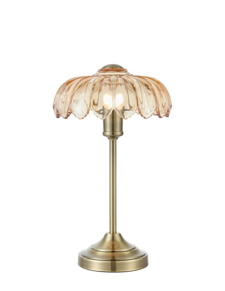 Lampe de table Kurage Markslojd verre ambre et laiton antique design élégant