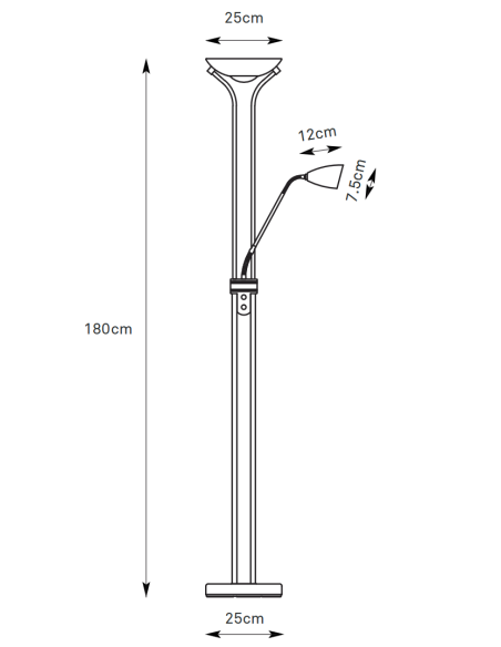 Détail lampe de lecture orientable lampadaire Modu Markslojd