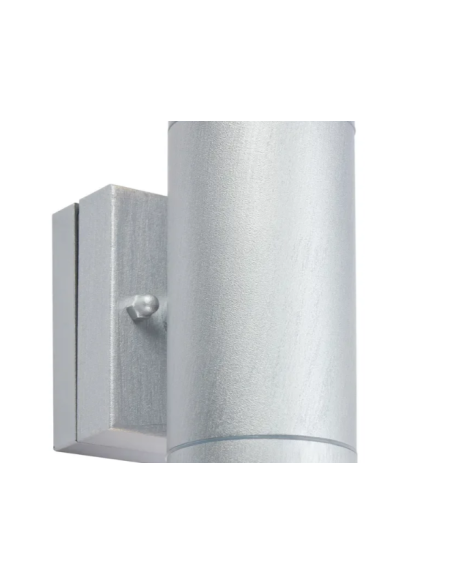 Applique Luno double argent installée sur façade éclairage extérieur moderne