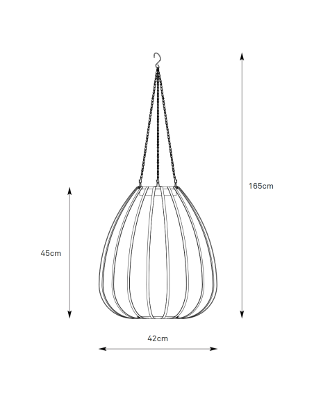 Plafonnier solaire Ovia installé sous pergola extérieure moderne