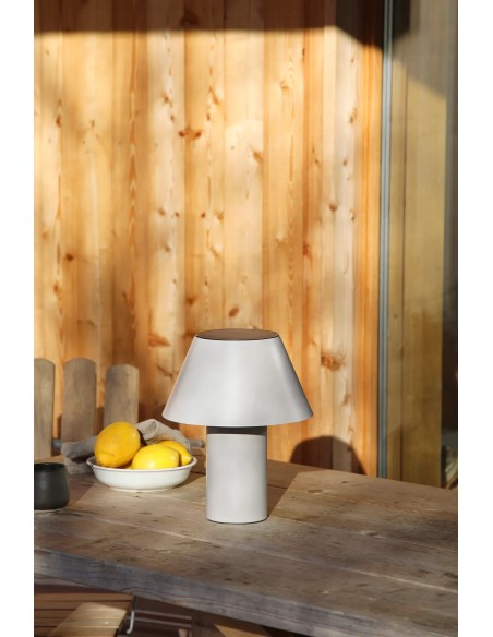 Lampe solaire Vivo grise avec éclairage LED blanc chaud 3000K