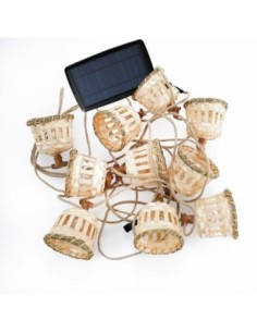 Guirlande lumineuse  solaire étanche 10 ampoules cordon jute Aurora - New Garden Leluminaireled.com