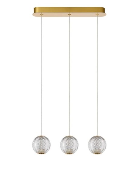 Suspension Led Dimmable 3 x4,7W 2700K 283 LM Or mat - Lucide - Cintra