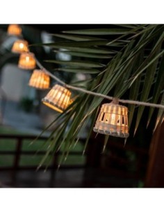 Guirlande lumineuse  solaire étanche 10 ampoules cordon jute Aurora - New Garden Leluminaireled.com 2