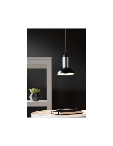 Détail suspension Neordic Runa Paulmann métal noir embout GU10