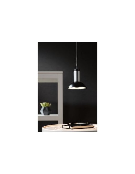 Détail suspension Neordic Runa Paulmann métal noir embout GU10