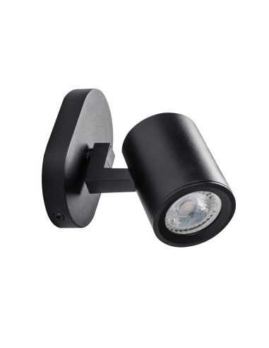 Spot mural plafonnier Kanlux LAURIN EL-1O B noir design moderne GU10