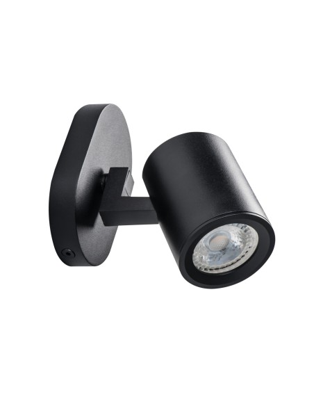 Spot mural plafonnier Kanlux LAURIN EL-1O B noir design moderne GU10