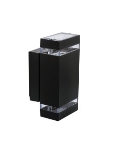 Applique murale extérieure Kanlux ZEW 2xGU10 design carré noir façade