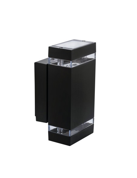 Applique murale extérieure Kanlux ZEW 2xGU10 design carré noir façade