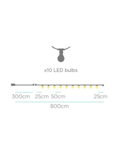 Guirlande lumineuse  solaire étanche 10 ampoules blanche Allegra - New Garden Leluminaireled.com