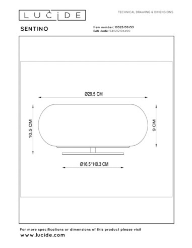 Lampe de table Diam. 29,5 cm 3 x G9 5W verre et métal  orange - Lucide - Sentino