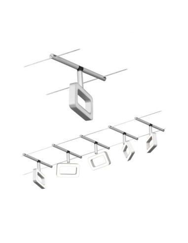 Kit câble LED CorDuo Frame Paulmann 5 spots chrome mat 3000K