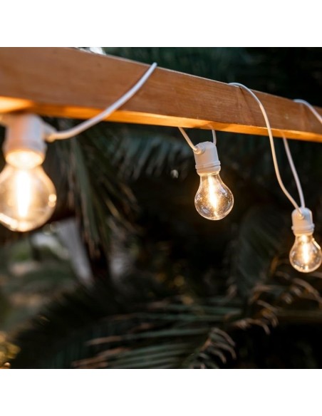 Guirlande lumineuse  solaire étanche 10 ampoules blanche Allegra - New Garden Leluminaireled.com