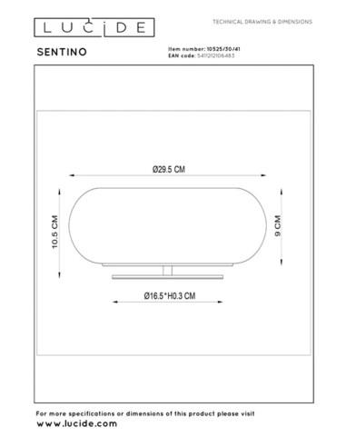 Lampe de table Diam. 29,5 cm 3 x G9 5W Taupe - Lucide - Sentino