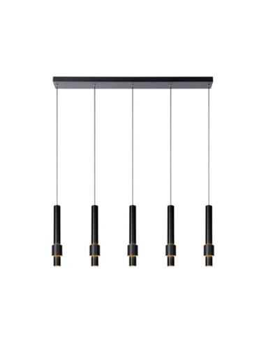 Suspension Led Dimmable 5 x 4.2 W 2700K 460 LM Noir - Lucide - Margary