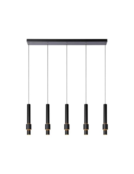 Suspension Led Dimmable 5 x 4.2 W 2700K 460 LM Noir - Lucide - Margary