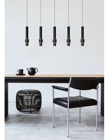 Suspension Led Dimmable 5 x 4.2 W 2700K 460 LM Noir - Lucide - Margary