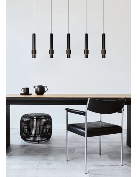 Suspension Led Dimmable 5 x 4.2 W 2700K 460 LM Noir - Lucide - Margary