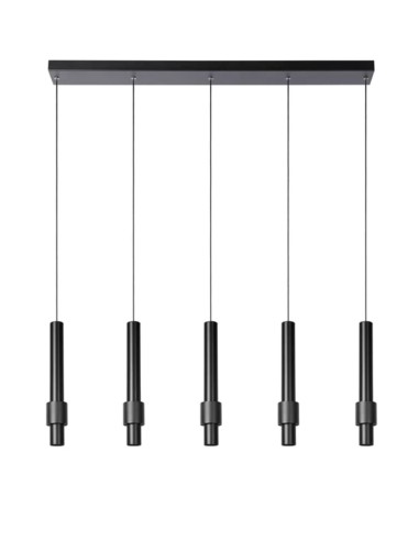 Suspension Led Dimmable 5 x 4.2 W 2700K 460 LM Noir - Lucide - Margary