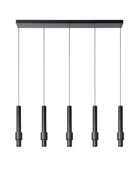 Suspension Led Dimmable 5 x 4.2 W 2700K 460 LM Noir - Lucide - Margary