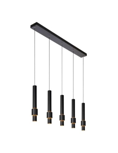 Suspension Led Dimmable 5 x 4.2 W 2700K 460 LM Noir - Lucide - Margary