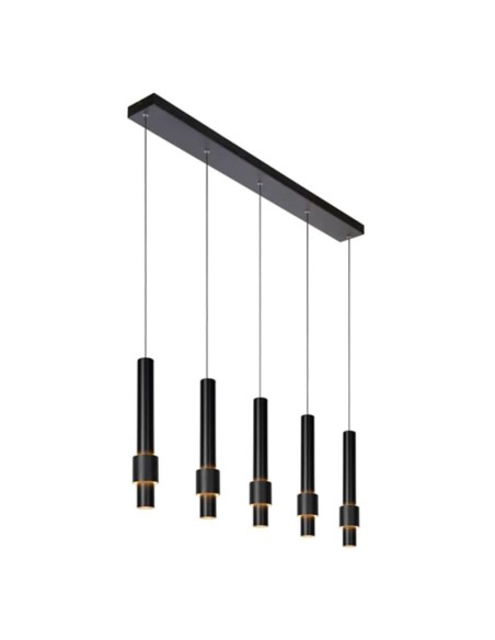Suspension Led Dimmable 5 x 4.2 W 2700K 460 LM Noir - Lucide - Margary