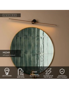Applique murale Salle de bains LED 1x11W 2700K IP44 Noir - Lucide - Mizar 2