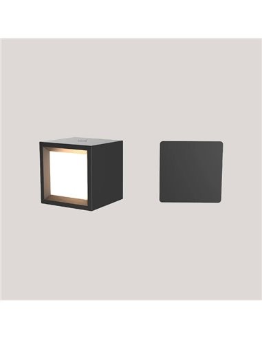 Applique murale sans fil Box 8 noire LED tactile