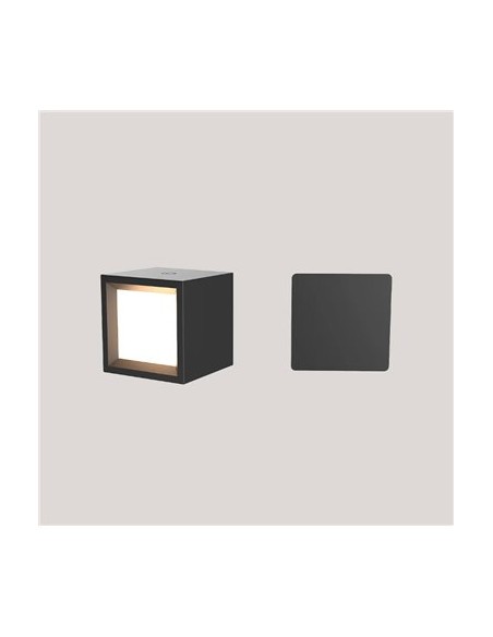 Applique murale sans fil Box 8 noire LED tactile