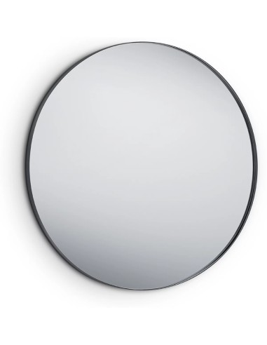 Miroir rond Britney 80 cm cadre métal noir design moderne