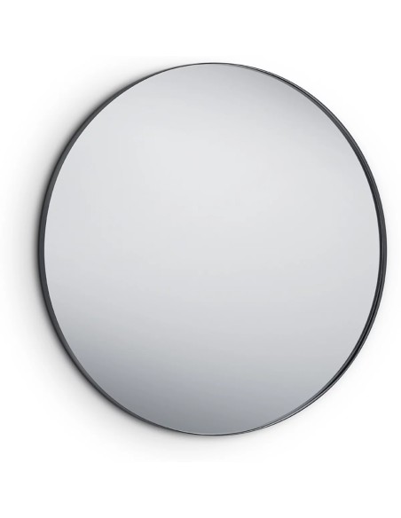 Miroir rond Britney 80 cm cadre métal noir design moderne