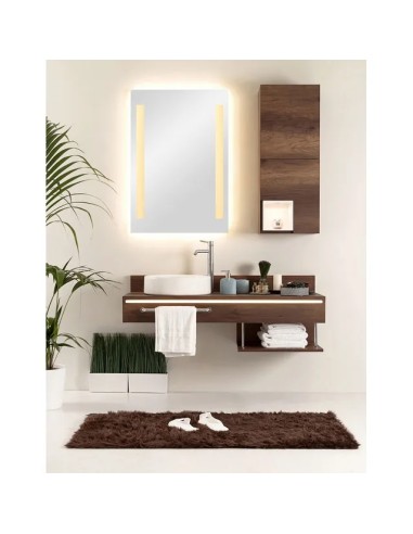 Miroir mural LED 50x70 cm Lina pour salle de bain dressing chambre