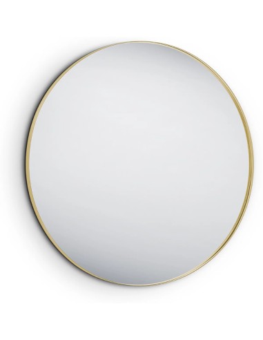 Miroir rond Britney 80 cm cadre métal doré design élégant