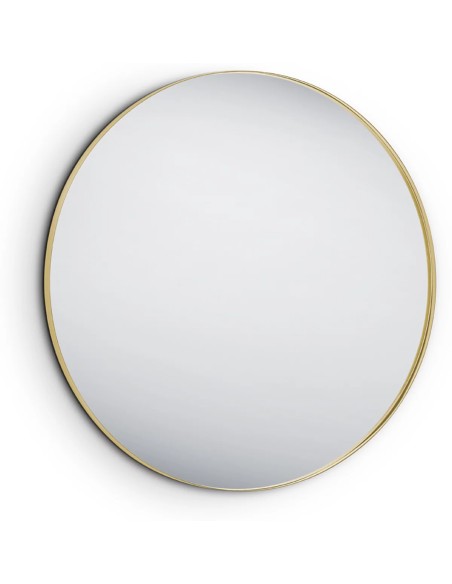Miroir rond Britney 80 cm cadre métal doré design élégant