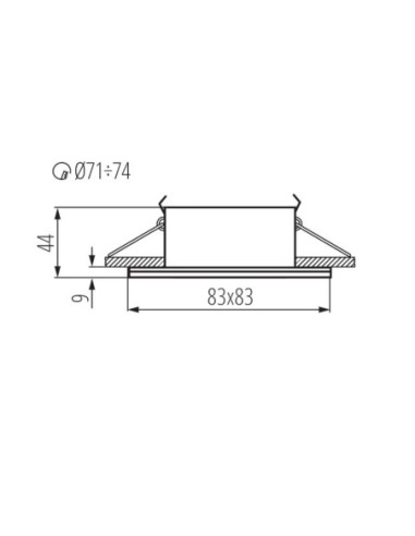 Support spot Led encastrable noir carré étanche Qules - Kanlux Leluminaireled.com
