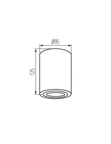 Plafonnier Kanlux BORD GU10 orientable noir mat