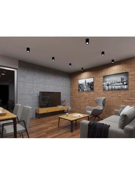 Plafonnier Kanlux BORD GU10 orientable noir mat